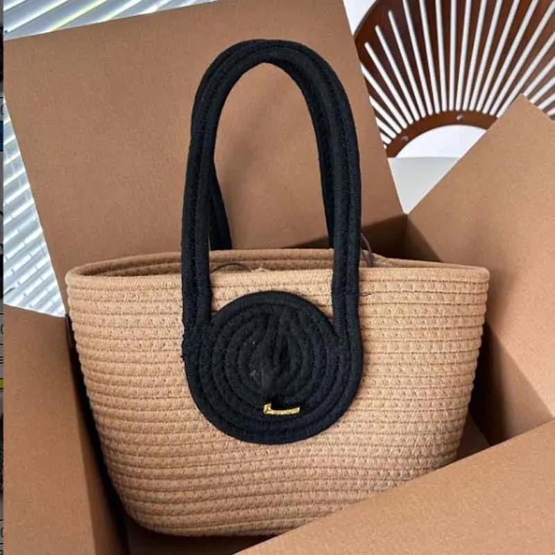 Torba designerska Weave Duże torba na torbę na zakupy słomka luksusowe szydełkowe torebki torebki warkocze torby plażowe kobiety otwarte klasyczne litera haftowa torba na ramię 001
