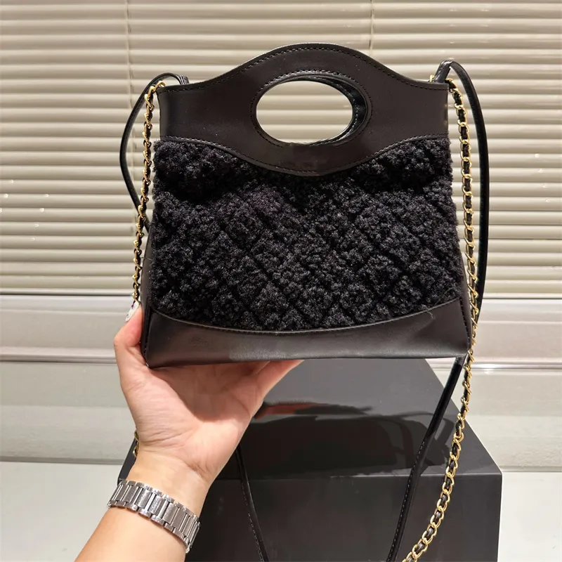 Luxury designer 23A handbag top high quality cowhide retro diamond shoulder bags leather women plush quilting crossbody bags lady fashion Designer Wallet