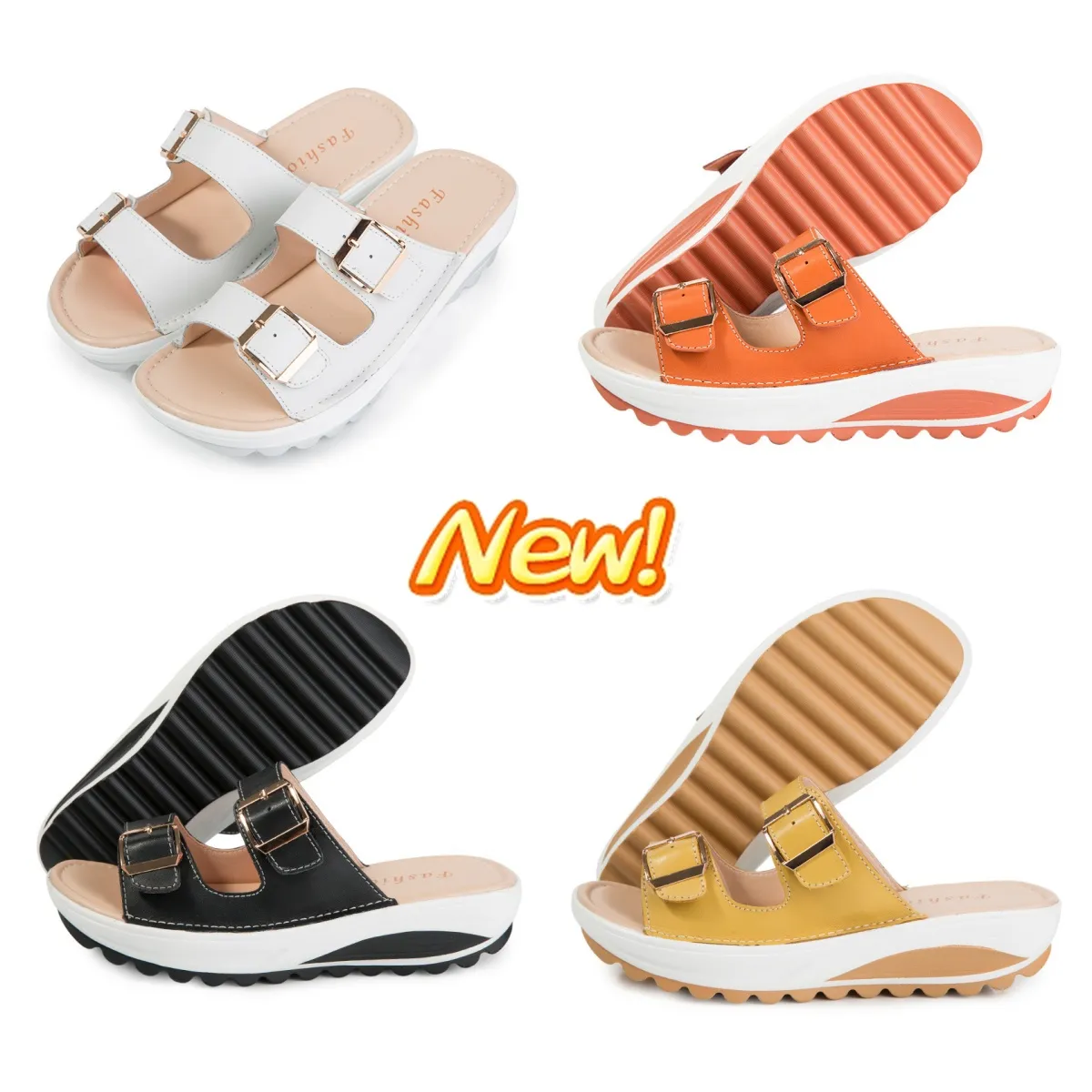 nouvelles sandales décontractées pour femmes pour la maison vêtements de plein air chaussures décontractées GAI abricot grande tendance de la mode femmes facile à assortir imperméable à double boutonnage été léger doux