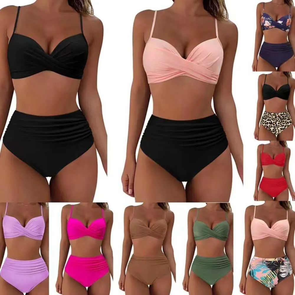 Designer Badeanzug Frauen Bikini Sets 2024 Split Badeanzug Damen -Leopardenmuster hoher Taillenhose Hartbag Bikini Bikini Bikini Bikini Bikini Bikini Bikini