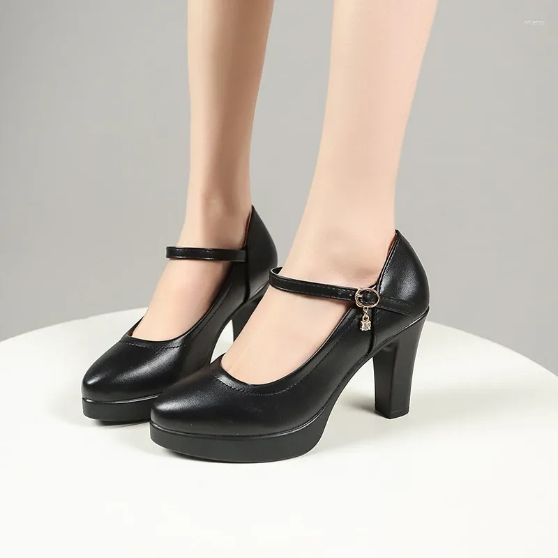 21 Dress Shoes High Heels Women Platform Thick Heel Black White Designer Elegant Casual Fashion Round Toe Office 47211 471