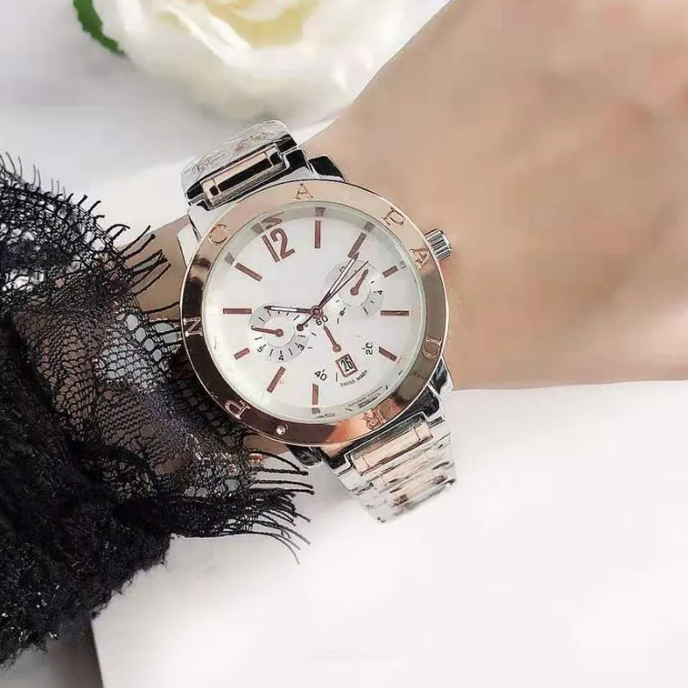 Fashion Brand Watches for Women's Girls Date Calendar steel metal band Quartz wrist Watch P49274j