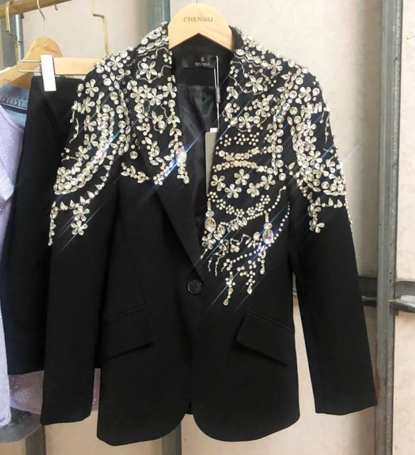 Brand famous Luxury 2024 Shiny Rhinestones 5000 needles handmade blazers Party amazing Elegant Suit blazer Jackets dropshipping