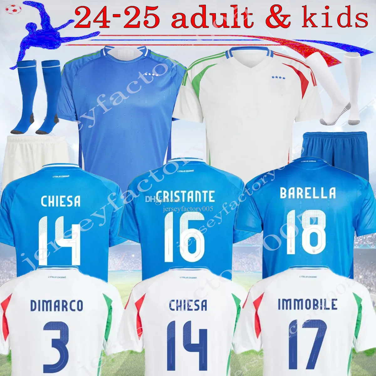 2024 BONUCCI ITALYS Camisas de futebol em casa 24 25 JRGINHO INSIGNE VERRATTI homens kit infantil CHIESA BARELLA finais CHIELLINI Pellegrini CAMISAS DE FUTEBOL Imóveis