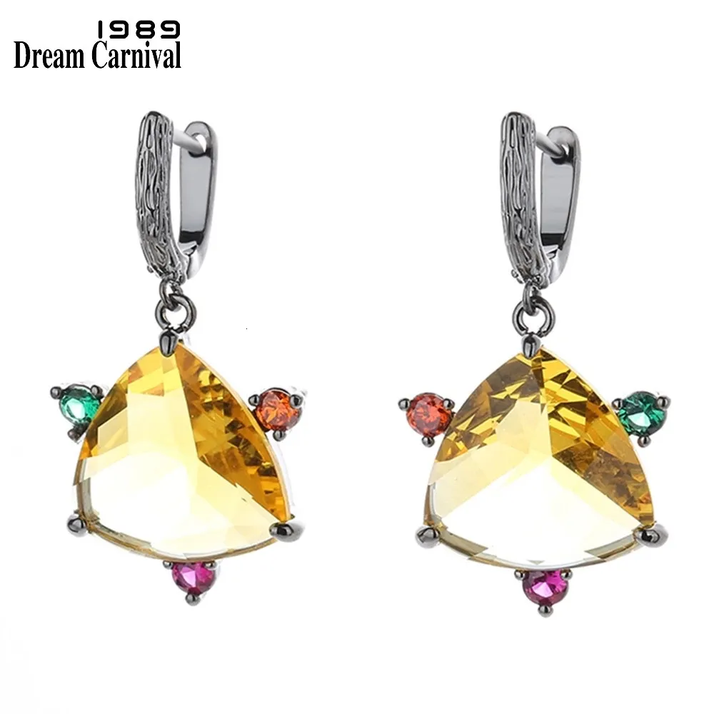 DreamCarnival1989 Orecchini pendenti Gioielli con zirconi colorati Lady Love Topaz La festa deve avere un prezzo incredibile Regalo di festa WE4211 240312