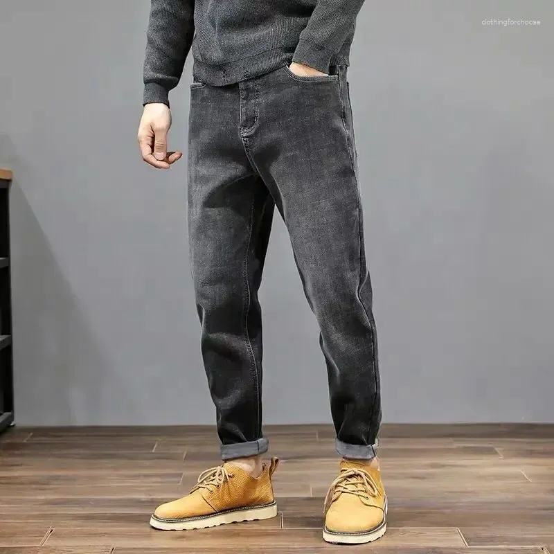 Jeans masculinos 2024 inverno outono algodão casual calças masculinas de alta qualidade