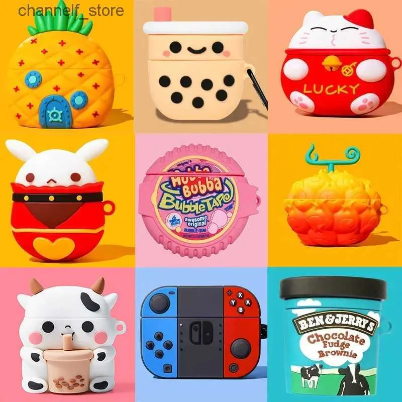 Accessori per auricolari 3D Ice Cream Bubble Gum per AirPods Pro 2 Custodia 2022 Custodia di ricarica per auricolari wireless per Airpods 3 2 1 Pro per Airpods Pro 2 CaseY240322