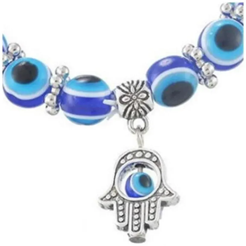 charm bracelets wholesale lucky fatima hamsa hand blue evil eye charms bangles beads turkish pseras for women jewelry 664 q2 dro