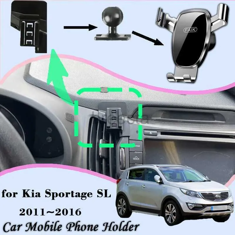 Cep Telefon Montajları Tutucular Araç Mobil Hücre Stand KIA Sportage SL Hava Havalandırma Cep Telefonu Braketi GPS Yerçekimi Araba Montajı Tutucu Otomatik Aksesuarlar 240322