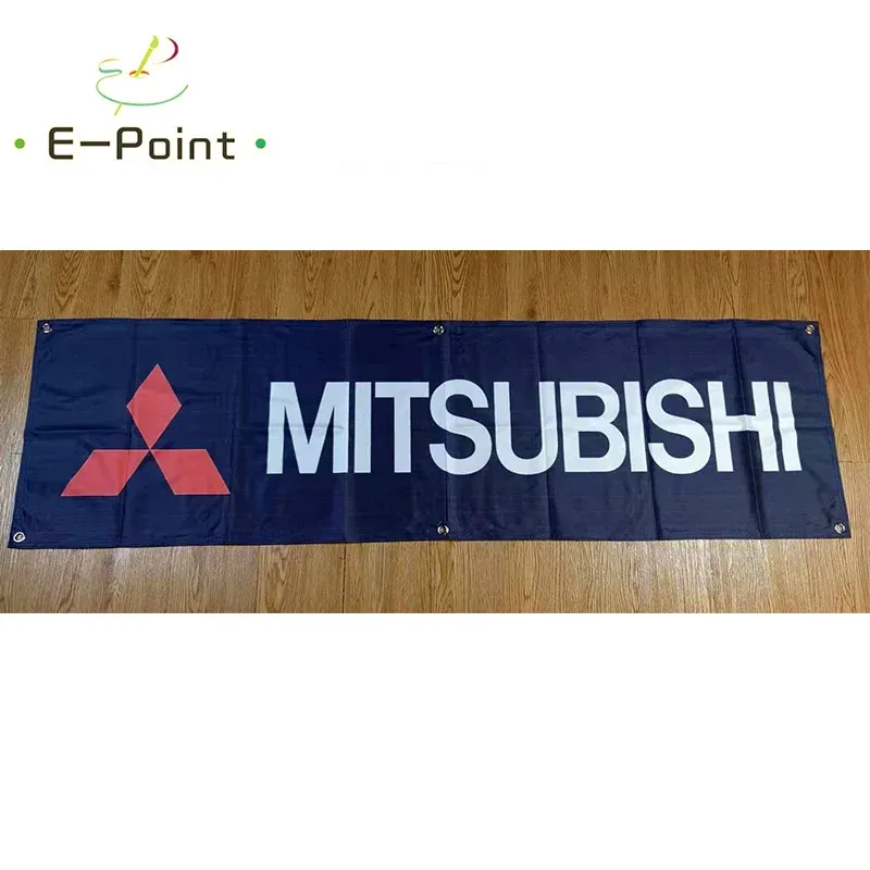 Accessories 130GSM 150D Material Mitsubishi Car Banner 1.5ft*5ft (45*150cm) Size for Home Flag Indoor Outdoor Decor yhx052