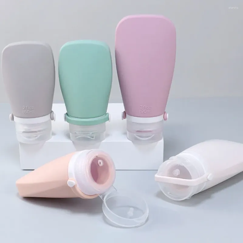 Storage Bottles Silicone Sauce Condiment Squeeze Leakproof Square Salad Dressing Containers With Bandage 60ml Makeup Dispensers