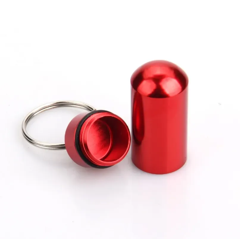 15 Pack Pill Box Keyring Colourful Aluminum Alloy Pill Container Water Resistant Keychain Emergency Stash Pill Holder for Outdoor26877094