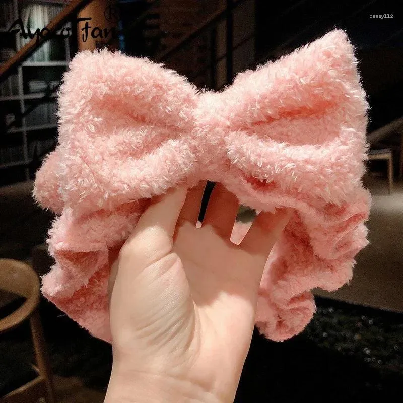 Men's Vests Cute Female Wash Face Hair Holder Headband Soft Coral Fleece Bow Animal Ears Hairbands Accessories For Women Girls Turban