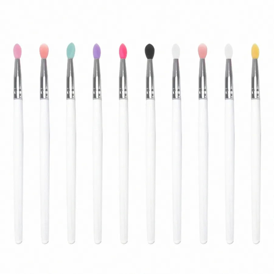 10 Pcs Eye Shadow Brush Makeup Tool Accory Women Plastic Handle Eyeshadow Applicator Miss t0d6#