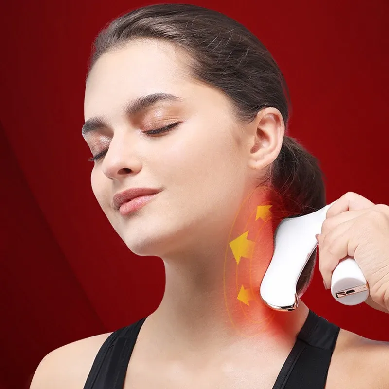 Apparaten Elektrische gezichtslichaamspiermassage Guasha Schraper Trillingen Verwarming Massager Gereedschap Kneden Heet kompres Therapie Pijnverlichting