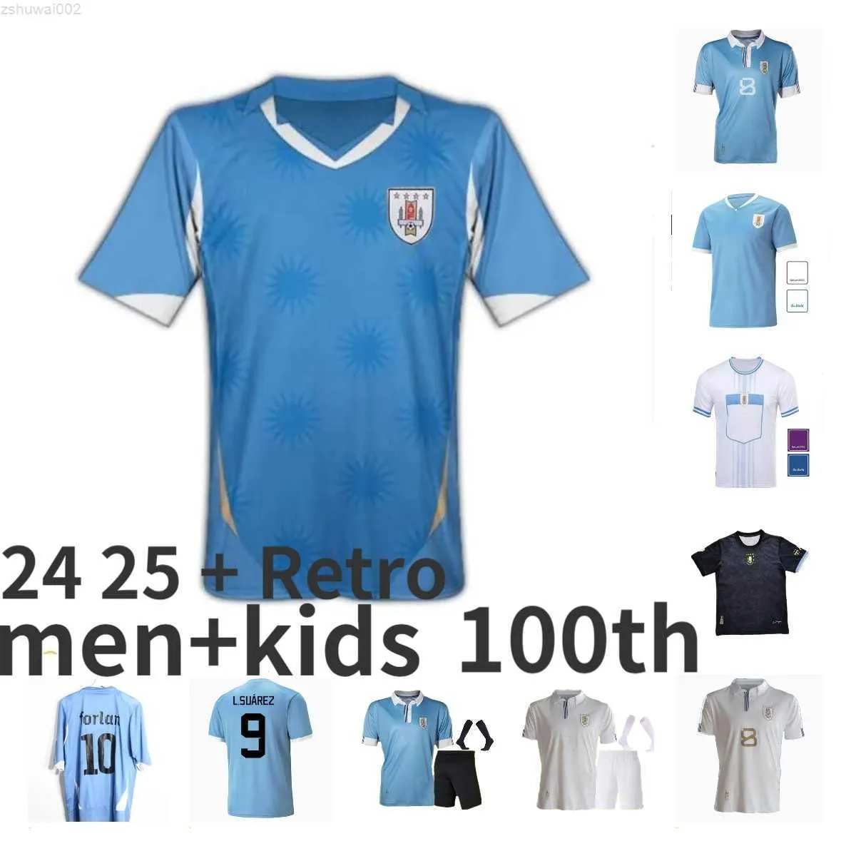 2023 2024 Uruguay Fußballtrikots 10. L.SUAREZ E.CAVANI Home Away N.DE LA CRUZ Nationalmannschaft G.DE ARRASCAETA F.VAERDE R.ARAUJO R.BENTANCUR Retro 2010 Forlan Footbal