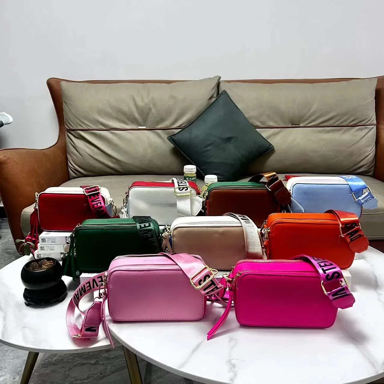 Nuevo diseño, bolsos para cámara para mujer, Color sólido, personalizados, Steve, bolsos cuadrados pequeños a la moda para mujer, bolso cruzado informal para desplazamientos de ocio