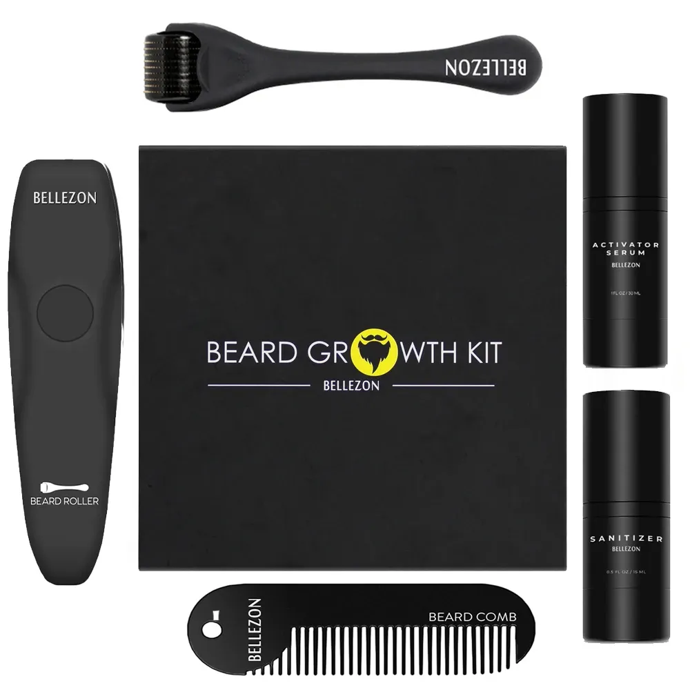 Products Bellezon Beard Growth Kit Hair Growth Enhancer Thicker Oil Nourishing Essence Leavein Conditioner Beard Care with Comb