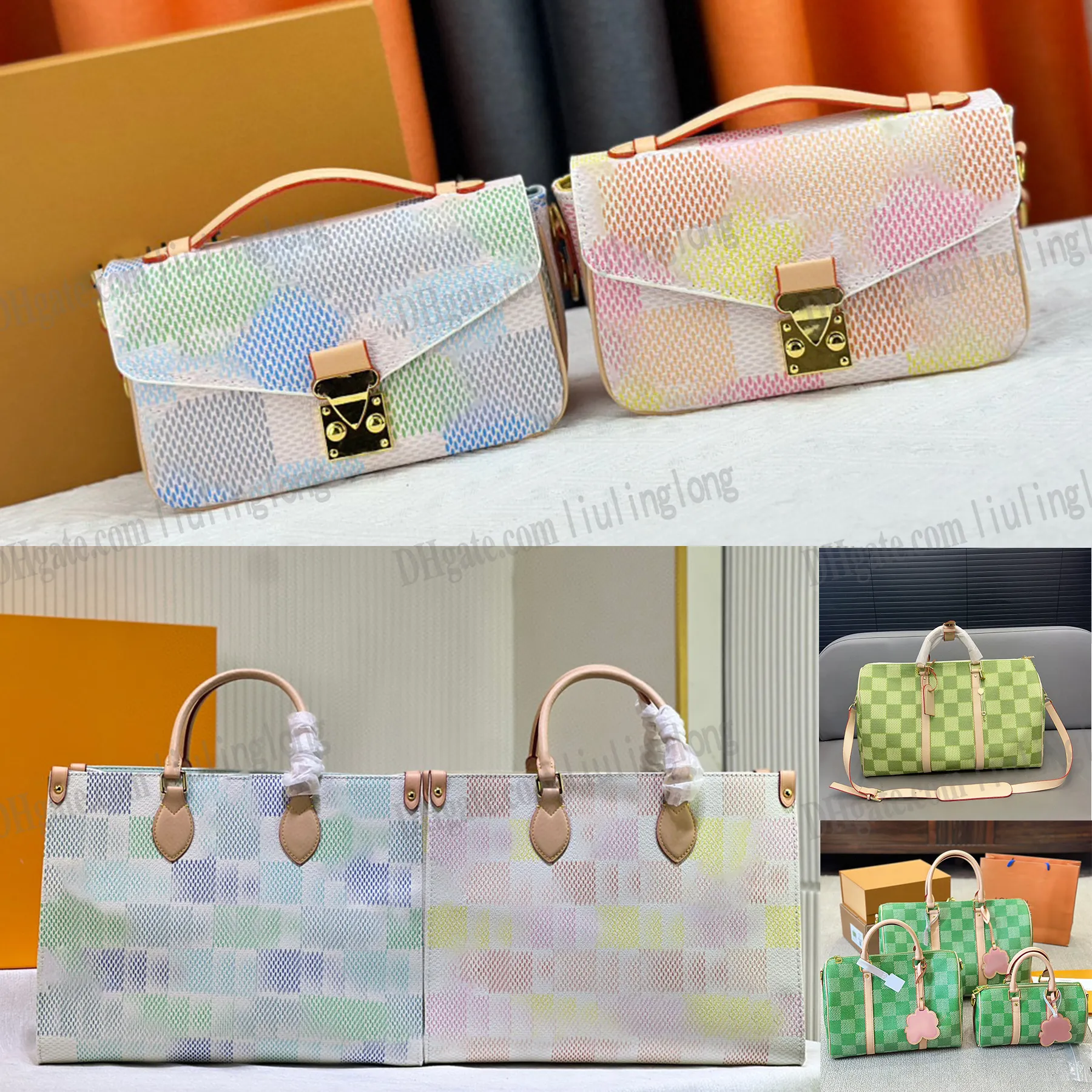 New Spring Designer Tote Women Checkered Bag Handbags Luxury Totes Summer Gm Mm Lady Shoulder Bags Letter Clutch Purses From 59 59 DHgate