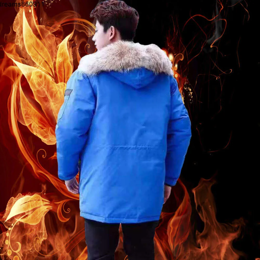 Warmmens Down Parkas Manteau Casaco Grosso Inverno Masculino Jaqueta de Pato Branco para Homens Chaquetas Sobretudo Real Big Wolf Fur Doudoune Homme Man Outwear Parka Coats