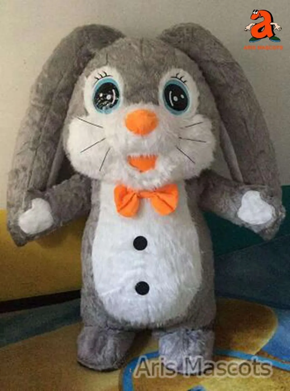 Mascot Costumes 2M Iatable Grey Bunny garnitur dla dorosłych pełny królik Mascot Blow Zabaże na wielkanocną imprezę Entertainment Fancy Dress Up