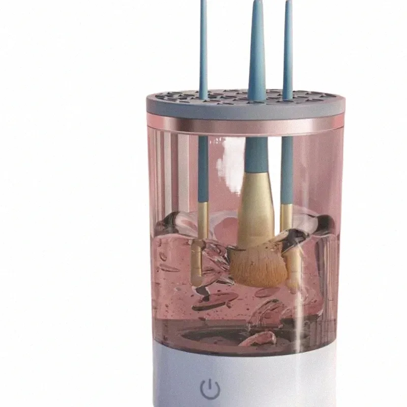 3-in-1 elektrische make-upborstelreiniger met USB-opladen: sneldrogend automatisch hulpmiddel voor het reinigen van cosmetische borstels B9NY#
