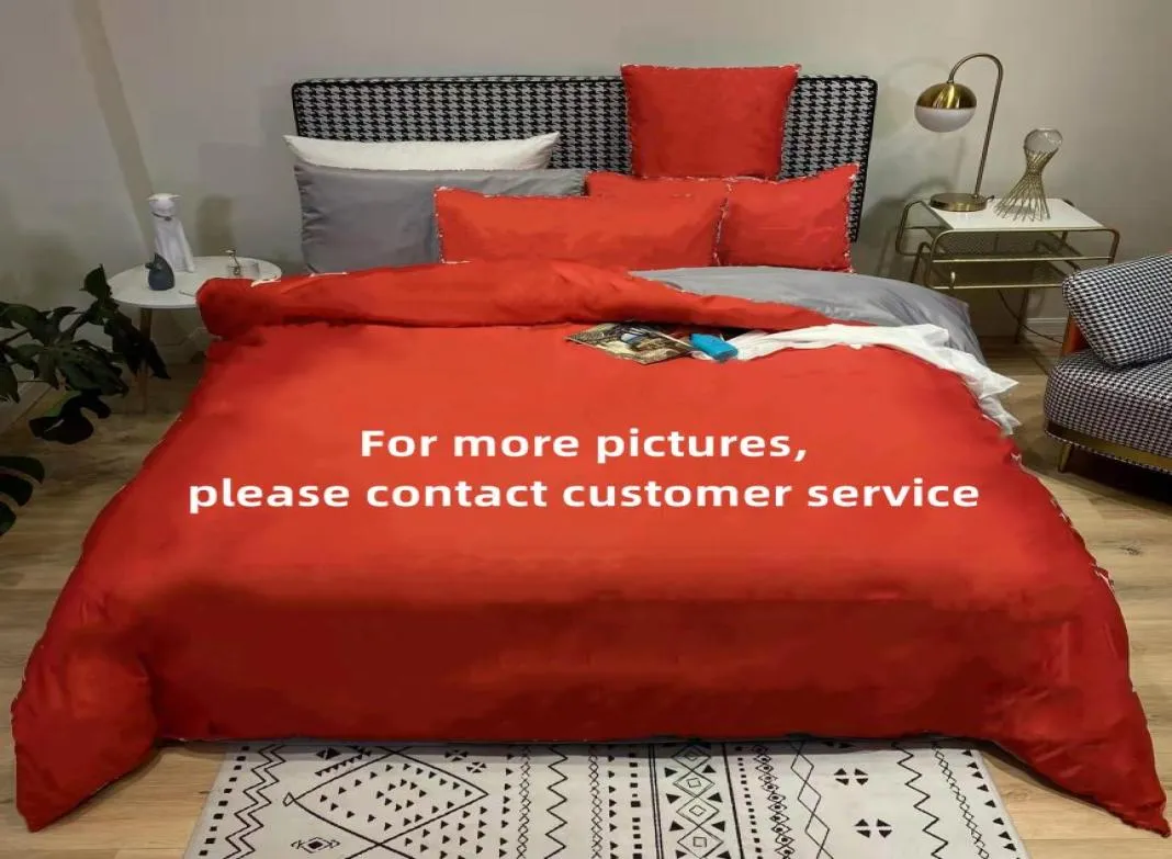 Luxo designer conjunto de cama 4pcsset folha fronha capa conjuntos algodão casa camas têxteis products5833368
