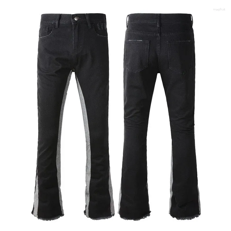 Jeans da uomo in cotone colore a contrasto giunture sottili di alta qualità pantaloni da uomo in denim casual pantaloni slim fit di lusso Paty Flare