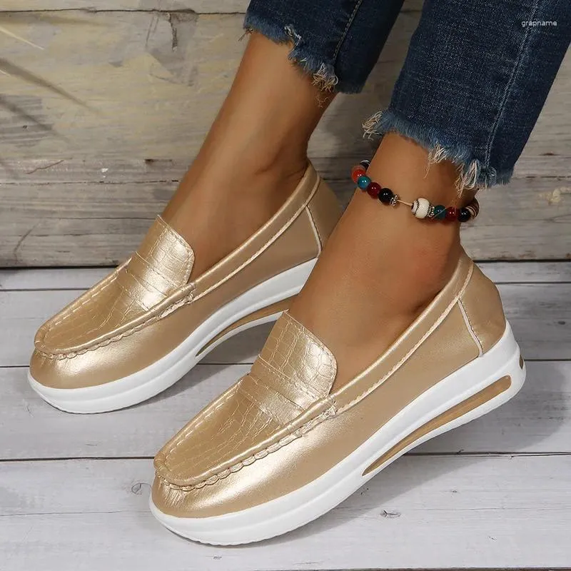 Casual Shoes 2024 Spring and Summer Style Thick Sole Platform Heel Women's Large Size 43 Flat Lazy