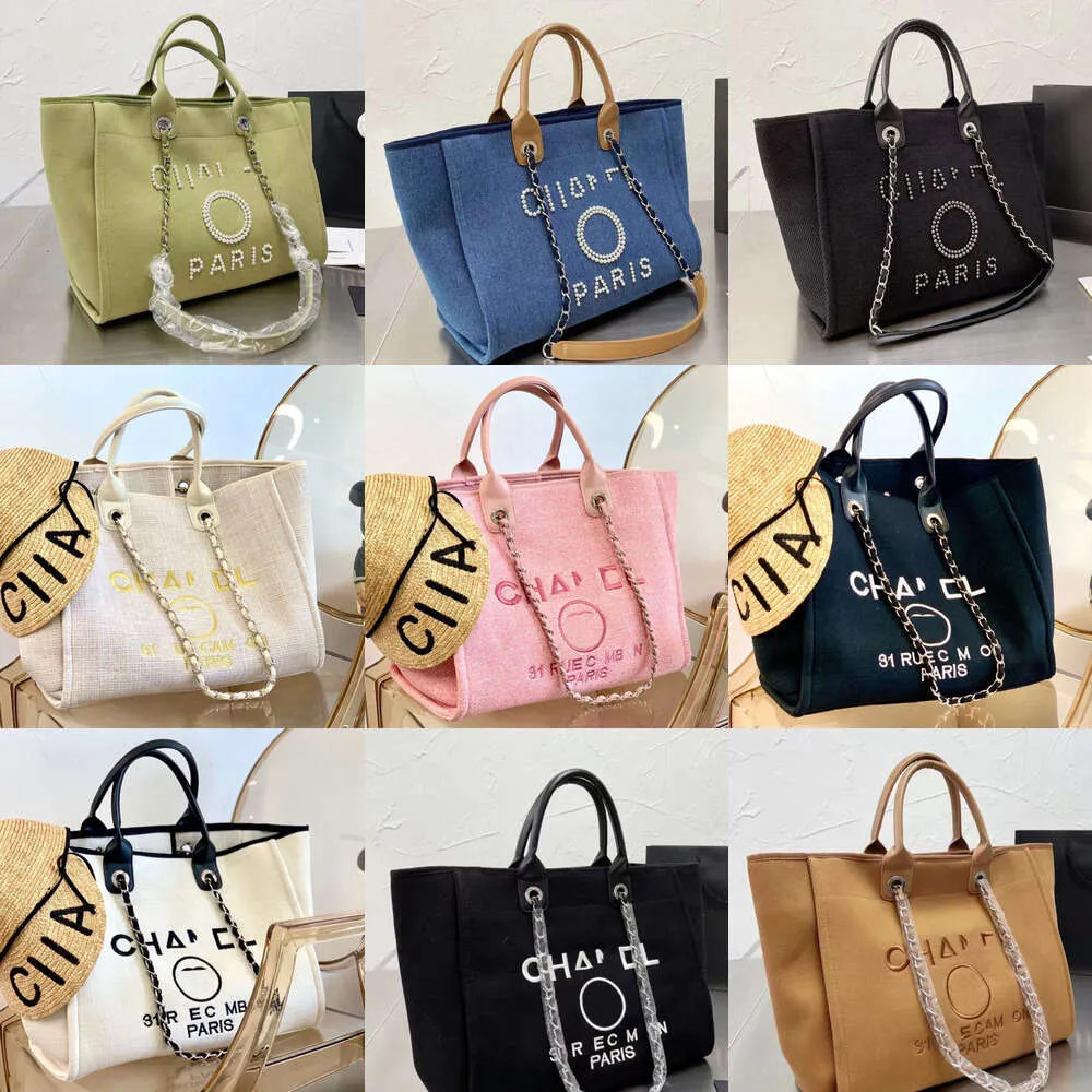 Strandpåsar lyxbrev cc totes handväska mode canvas väska kvinnor damer märke ch brodered tote designer handväskor kvinnliga shopping kors kropp ryggsäck puoq