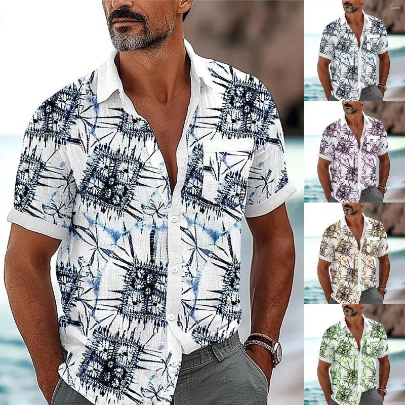 Chemises décontractées pour hommes Vacances Hawaii 3D Chemise imprimée Été Chemisier à manches courtes Embroide Hommes T Unisexe Combinaison Hommes