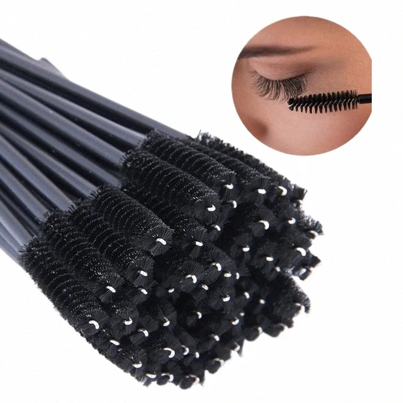 200/500 datorer engångsögon les makeup borste mascara trollstav applikator eyel comb individuella l rosa smink verktyg q7tn#