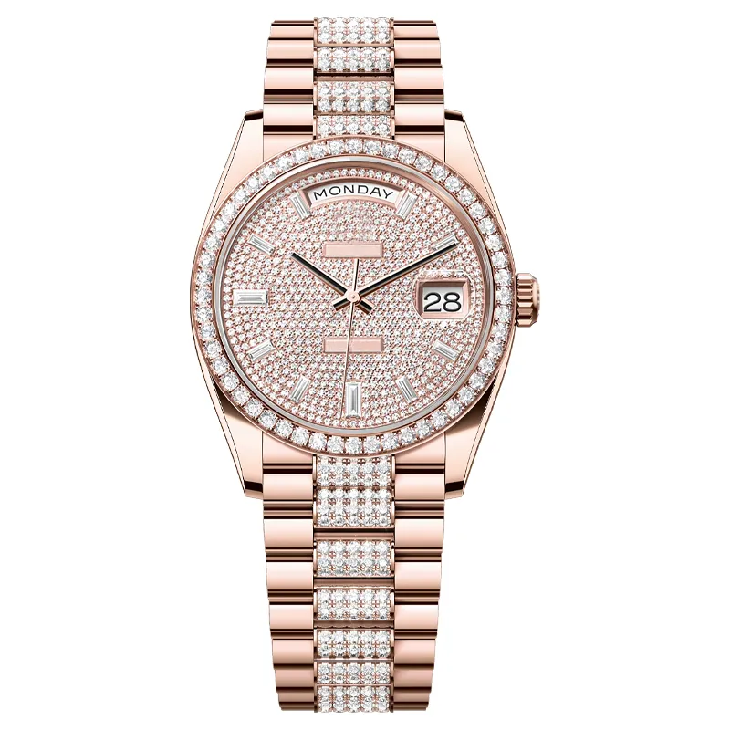 herenhorloge heren designer horloges hoge kwaliteit top dag datum luxe diamanten dames automatisch mechanisch uurwerk saffier roestvrij staal waterdicht met doos