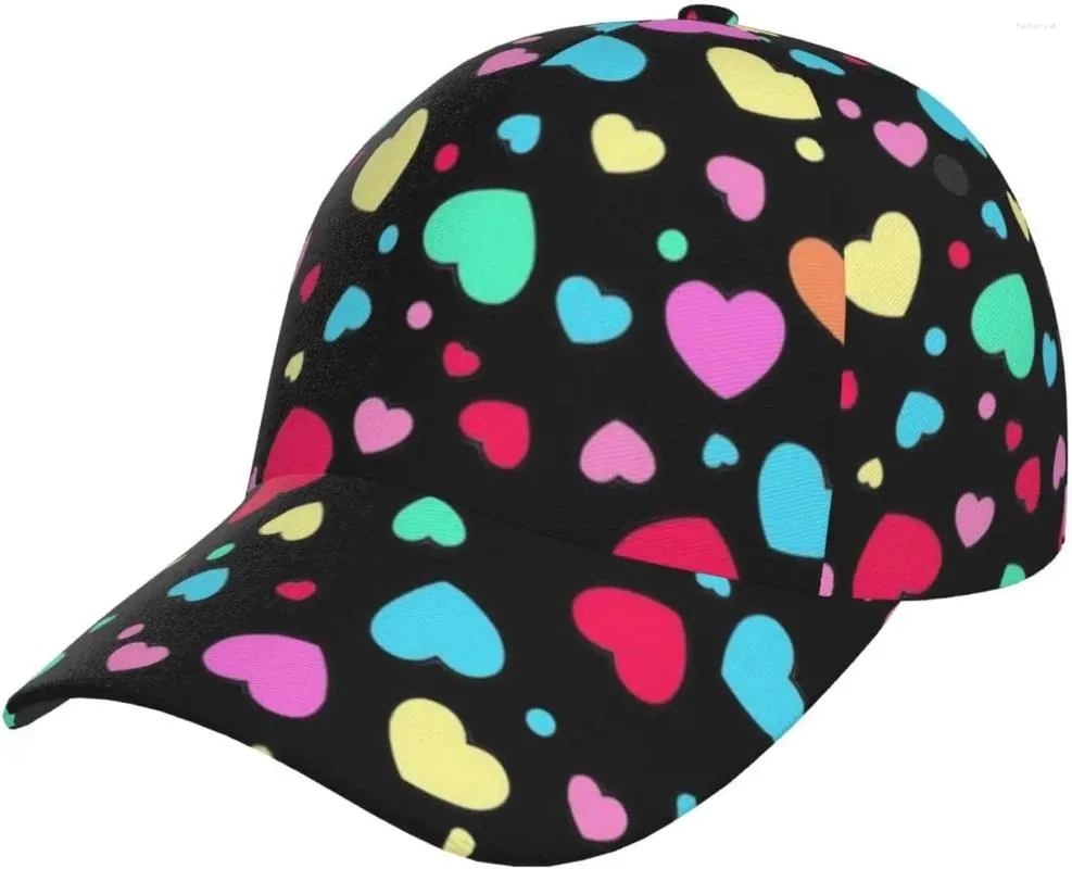 Ball Caps Cute Red Hearts Print Hat Valentine's Day Womens Baseball Dad Hats Adjustable Fashion Sun Cap For Women Men