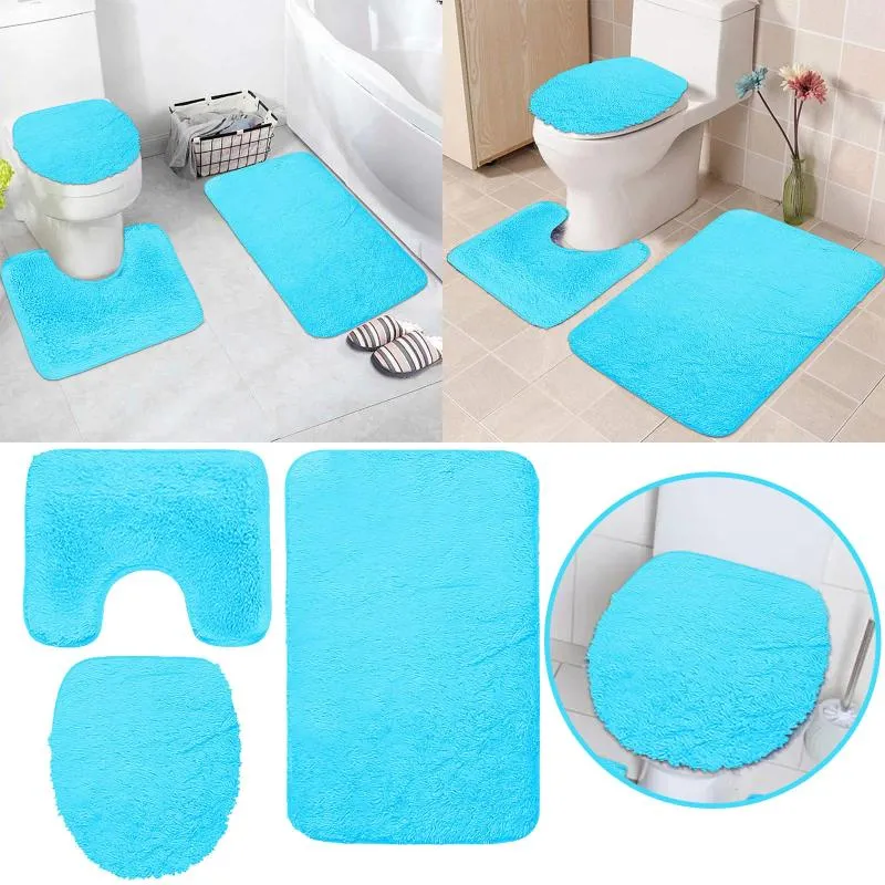 Tapis Tapis de Sol de Salle de Bain Ensemble de Tapis Lavable 3 pièces Tapis d'air de Baignoire de Toilette Super Doux Tapis antidérapant