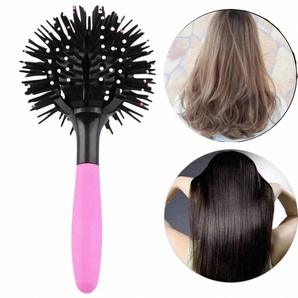 Brosses à cheveux rondes 3D Peigne Sal Make Up 360 ​​degrés Outils de coiffure à billes Brosse à cheveux démêlante magique Peigne à cheveux résistant à la chaleur N6jd #