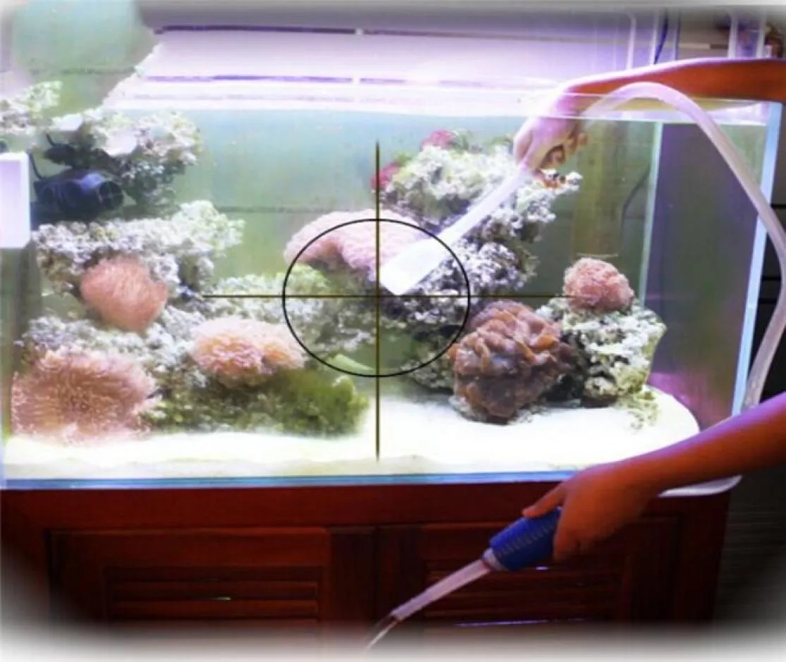Chegada de plástico aquário limpo vácuo mudança água cascalho limpador tanque peixes sifão bomba4302794