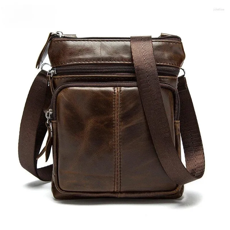 Sac hommes sacs de messager en cuir véritable bandoulière petit mâle véritable vache épaule sac à main pour hommes