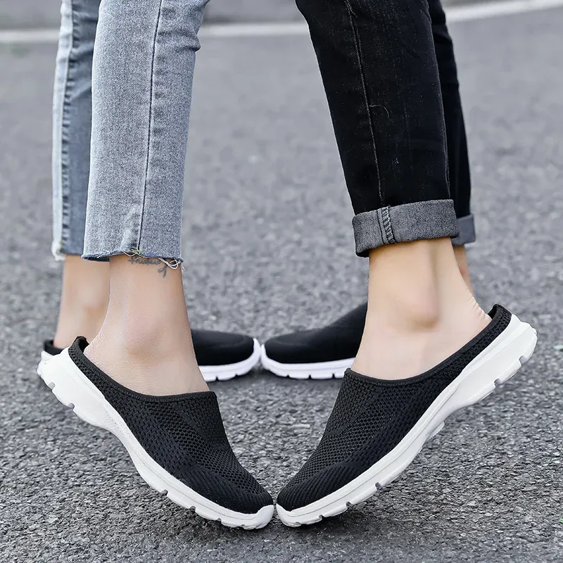 أحذية Damskie Buty do Chodzenia Rozmiar 3542 Slip on Sock Siatka Powietrzna Damskie Sportowe Lekkie Mokasyny Czarne Trampki Domowe Kapc