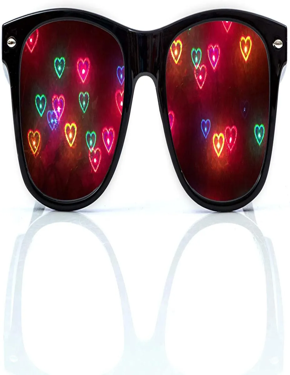 Luzes em forma de coração tornam-se amor efeitos especiais óculos de difração para raves festivais de música fogos de artifício luzes de férias gift1818780