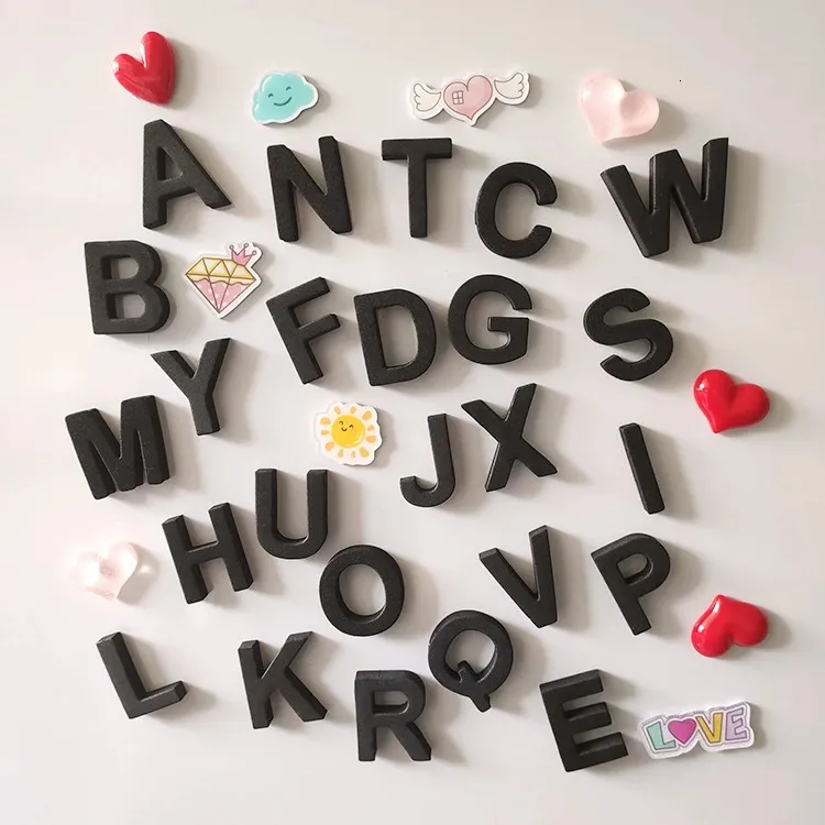 169Pcs Magnetic Creative Letter Stickers Simple Refrigerator Magnets Black and White Letters 240318