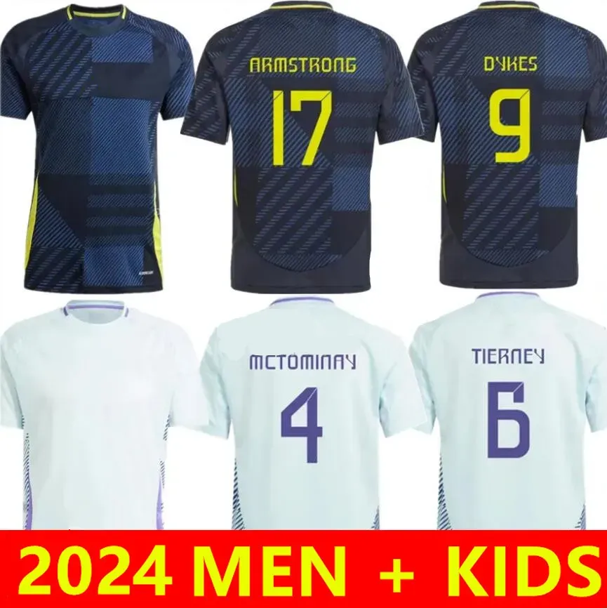 2024 Équipe nationale Robertson McGinn Soccer Jersey Scotlands Football Shirts 24 25 Scottish Home Away Adams Christie McGregor McKenna Dykes Men Kids