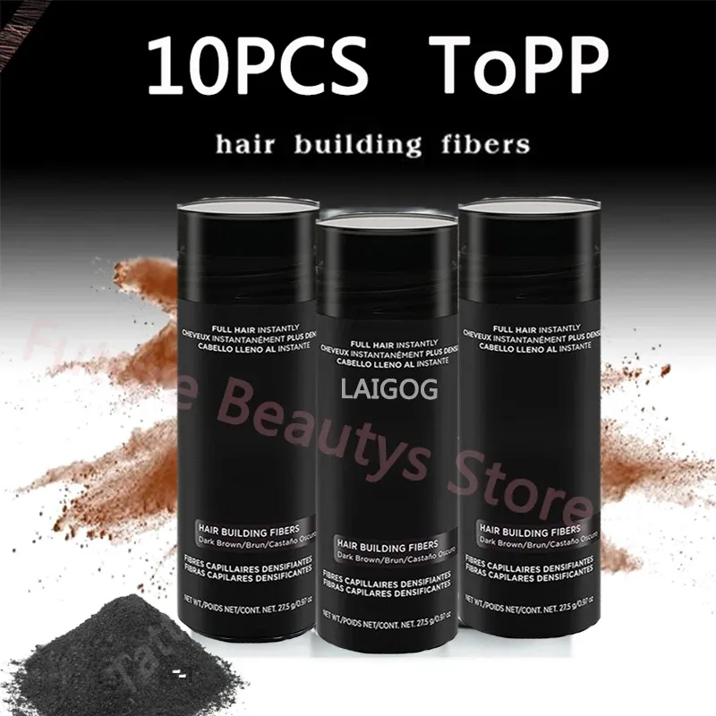 Verktyg grossist 10 pack 27,5 g hårfiber keratin förtjockning spray hårbyggnad fiber förlust produkt regenererande pulver hårbehandling