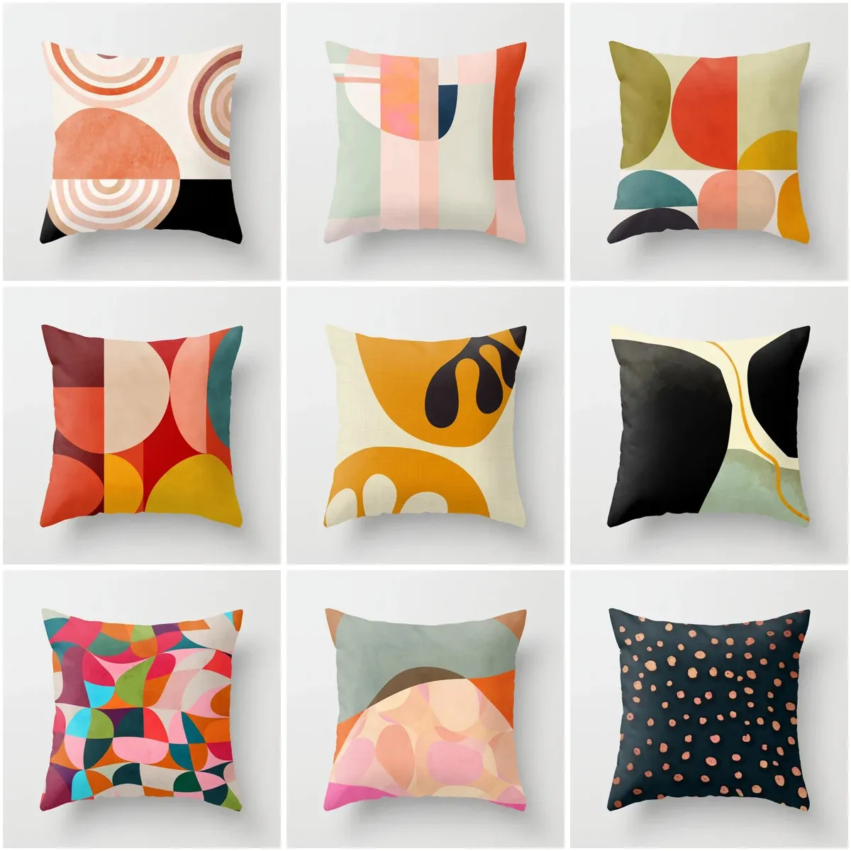 decorative Home pillow case Cushion covers 45*45 nordic 40*40 40x40cm 50x50cm Morandi shape geometric abstract childrens velvet 240322