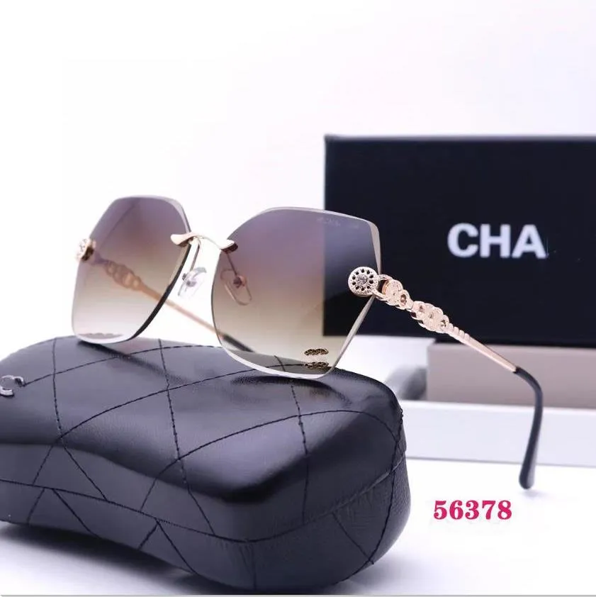 Fashion Designer channel able metal oval small frame sunglasses for men and women wild outdoor street photography loguat temple readread February sunglasses