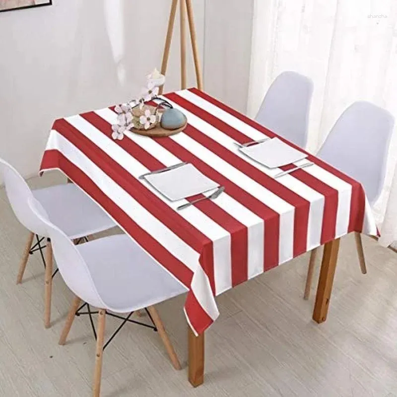 테이블 천을 간단한 세련된 흑백 줄무늬 직사각형 주방 결혼 장식 방수 식탁