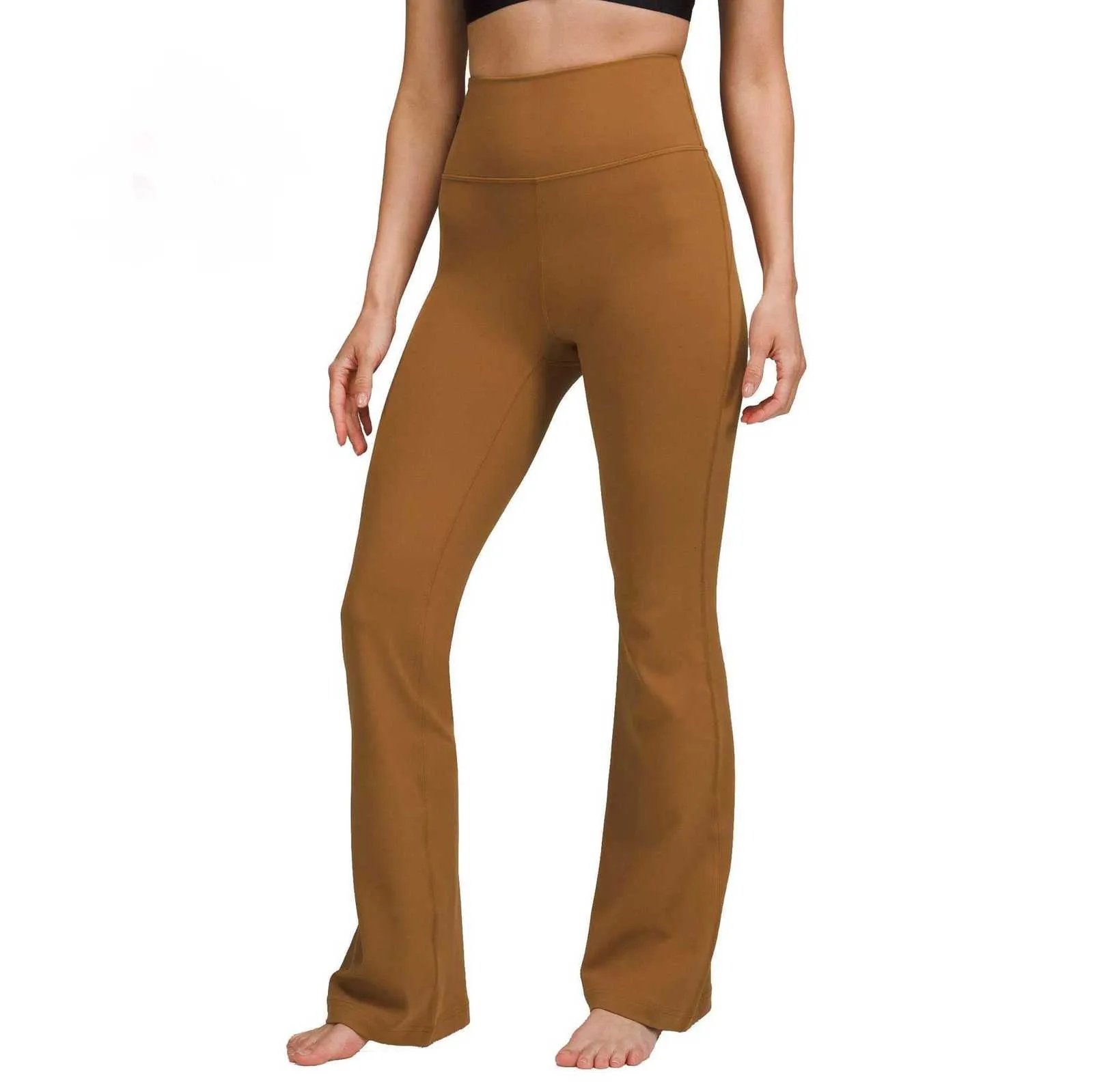 Leggings évasés en tissu Lycra, taille haute, pantalon de Yoga doux, pleine longueur, pantalon large décontracté pour femmes, QJ2K