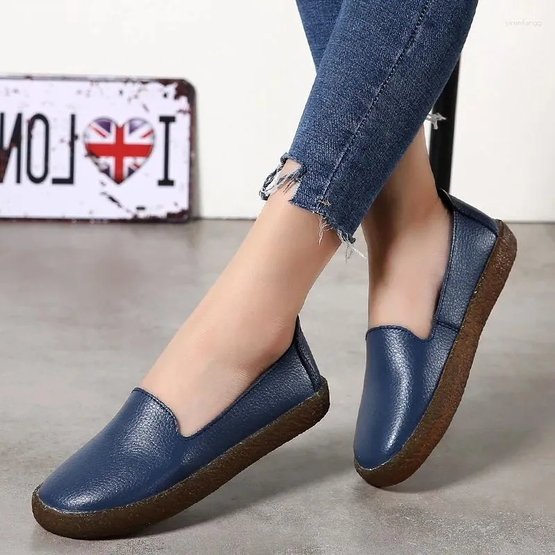 Casual Schuhe Frauen Weiß Echtes Leder Für Loafers Weiche Mocassin Femme Oxford Slip Auf Flache