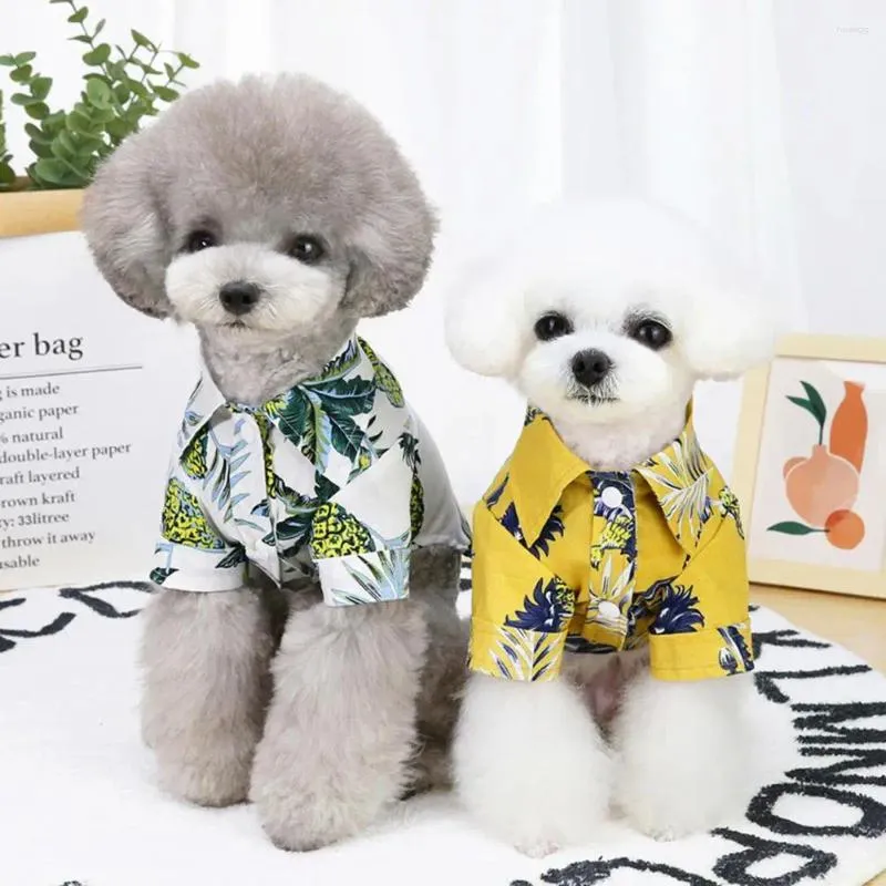 Dog Apparel Pet Clothing Fashion Protect Skin Blouse Summer Clothes Cool Beach Hawaiian Style Cat Shirt For