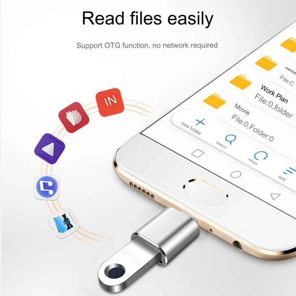 Адаптер OTG Type-c к устройству чтения карт памяти 3.0. Передача данных. Быстрая зарядка. Автомобильный USB-накопитель. Конвертер.
